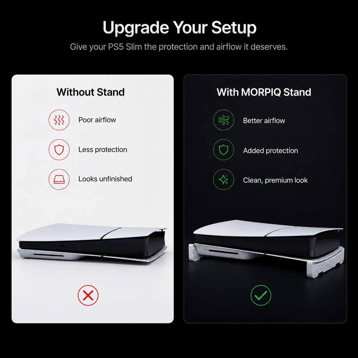 MORPIK Horizontal Stand for PS5 Slim Disc Edition